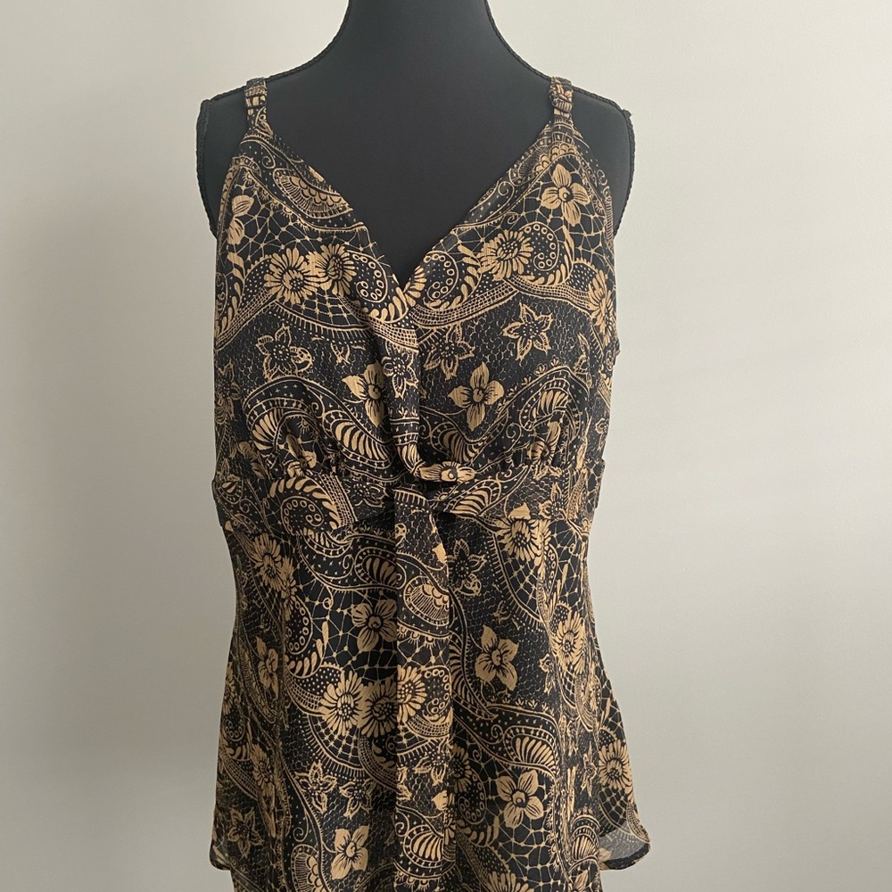 Apt. 9 Black and Gold Floral Camisole